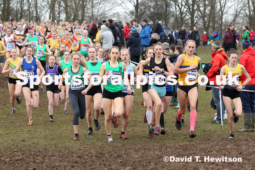 Womens under-17s, 2020 British Athletics Inter Counties Cross Country Champs., Prestwold Hall, Loughborough. Photo: David T. Hewitson/Sports for All Pics